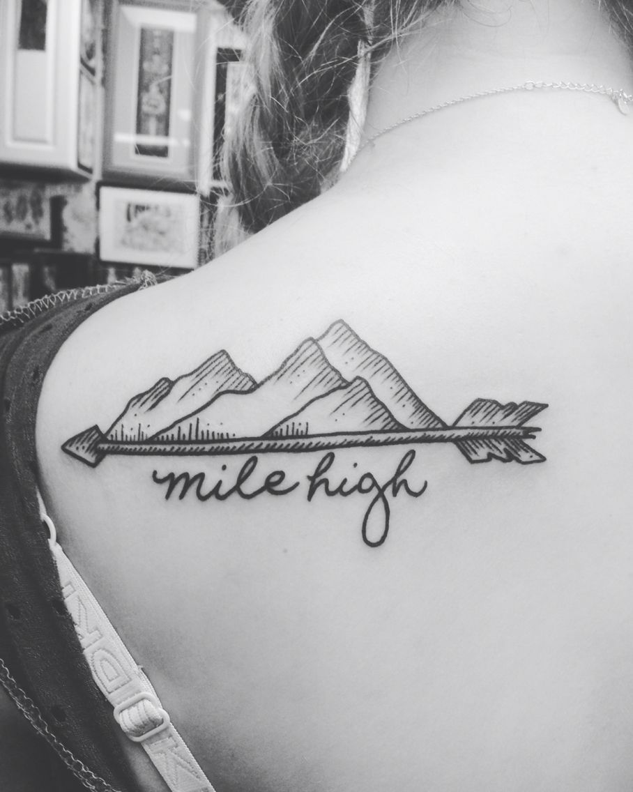 back mountain colorado arrow tattoo to remind me of my roots. -   21 colorado mountain tattoo
 ideas