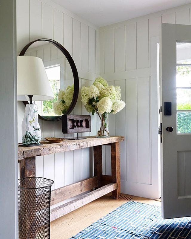 Charming and rustic farmhouse entryway. -   21 entryway decor mirror
 ideas