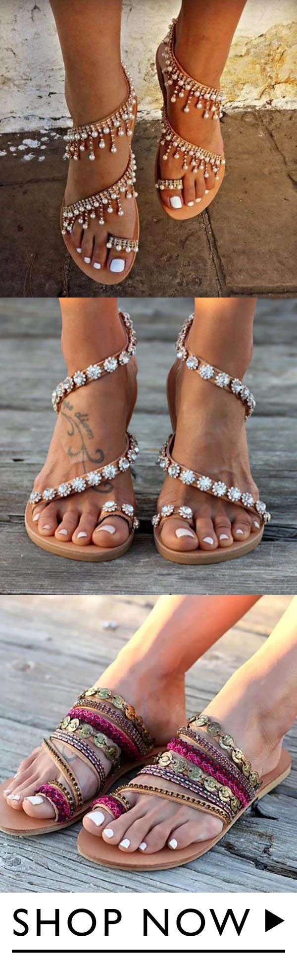 Women Leather Sandals Casual Pearls Shoes -   21 tasty diet food
 ideas