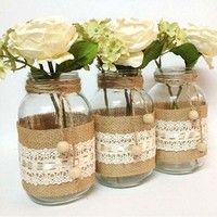One Roll 6cm x 2M Burlap Ribbon Roll with 16Colors Lace Diy Fabric for Chair Sash Bow Wedding Cake Cup Party Decorations -   22 bottle burlap crafts
 ideas