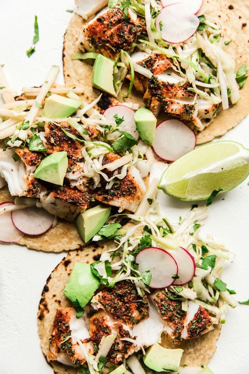 Smoky Paprika Fish Tacos with an Apple Slaw -   22 gourmet seafood recipes
 ideas