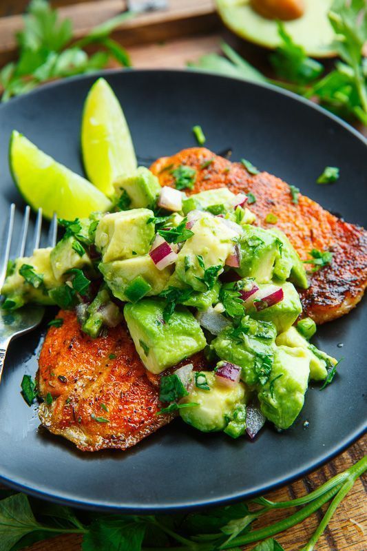 Blackened Salmon with Avocado Salsa -   22 gourmet seafood recipes
 ideas