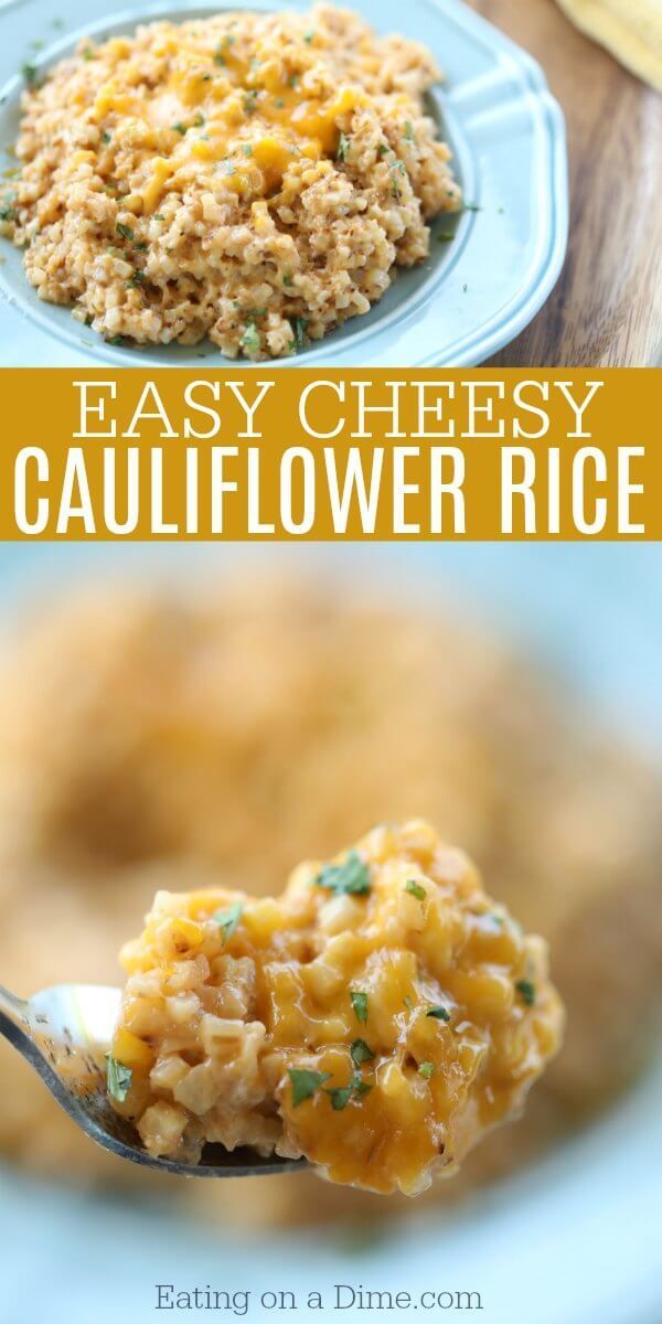 Easy Cheesy Cauliflower Rice -   22 riced cauliflower recipes
 ideas