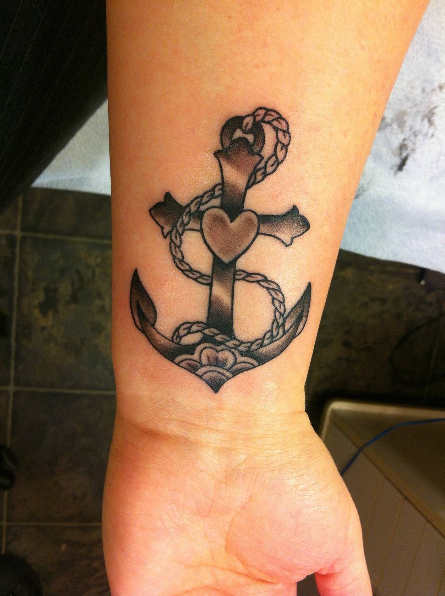 Second tattoo. Chris @Soul Survivors -   23 cross anchor tattoo
 ideas