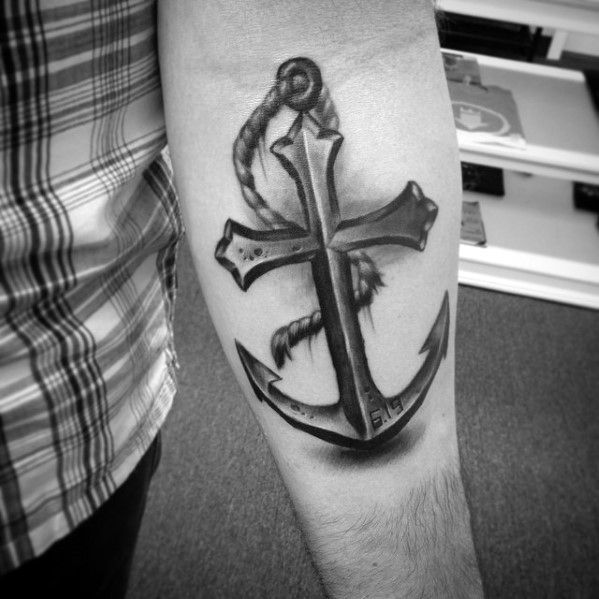 40 Anchor Cross Tattoo Designs For Men - Religious Ink Ideas -   23 cross anchor tattoo
 ideas