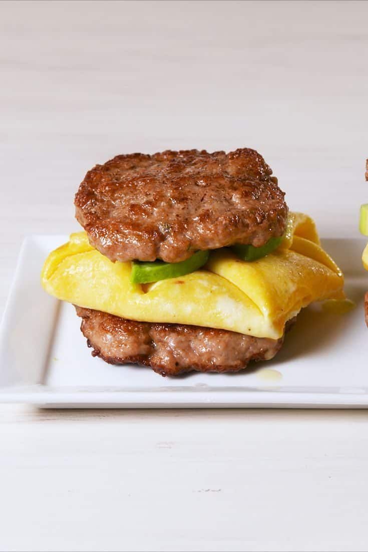 Low Carb Keto Sausage Breakfast Sandwich -   23 diet breakfast list
 ideas