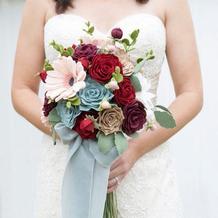 How To Make The Most Gorgeous Wedding Bouquet Entirely of Felt! -   23 diy flower bucket
 ideas