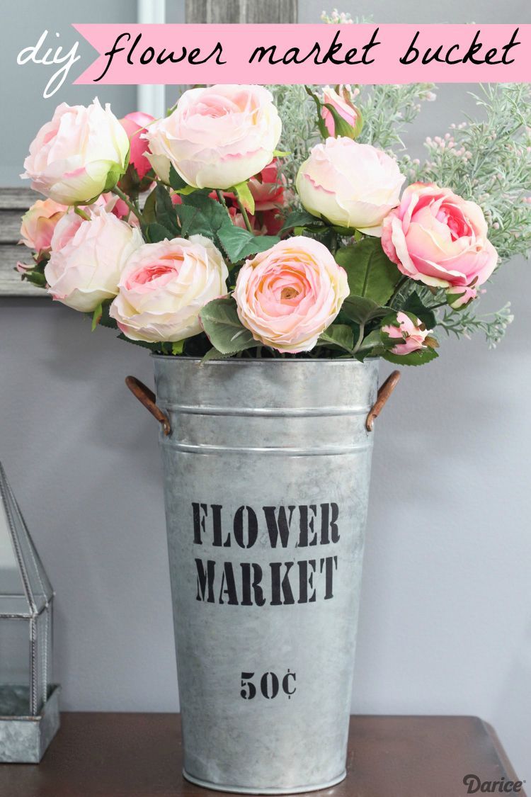 DIY Flower Bucket: Vintage Inspired Flower Market Decor - Darice -   23 diy flower bucket
 ideas