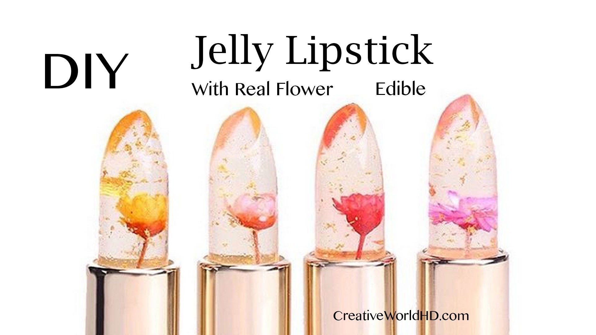 DIY Flower Jelly Lipstick with Real Flower/EOS/Baby Lip Balm How to Tutu... -   23 diy flower bucket
 ideas