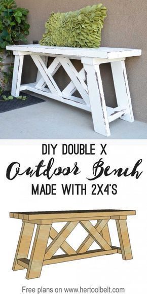 Double X Bench Plan - 14 Awesome DIY Backyard Ideas to Finalize Your Outdoors Look on a Budget -   23 diy outdoor ideas