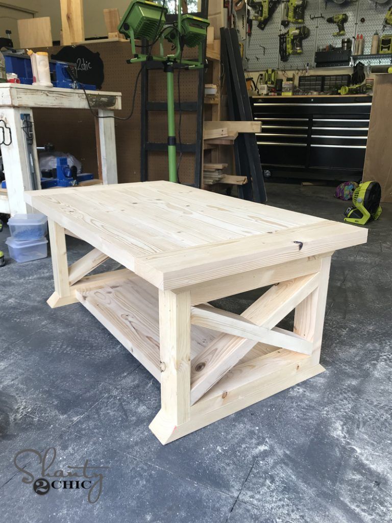 DIY 8 Board Farmhouse Coffee Table -   23 diy room table
 ideas