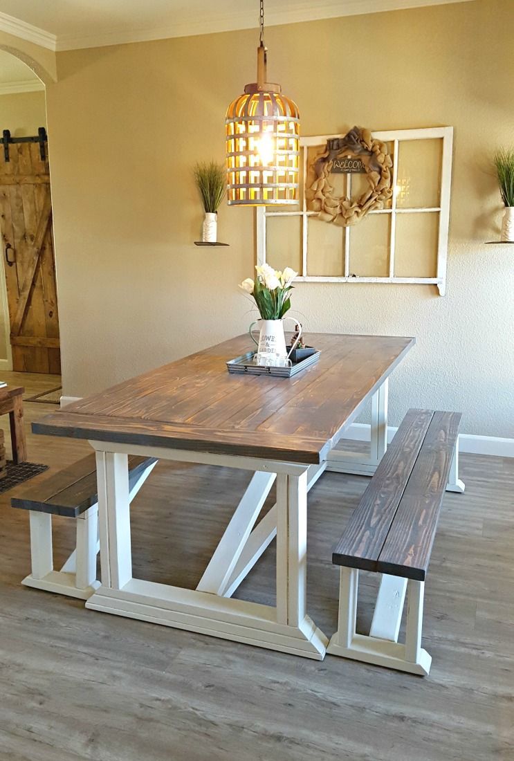 DIY Farmhouse Table -   23 diy room table
 ideas