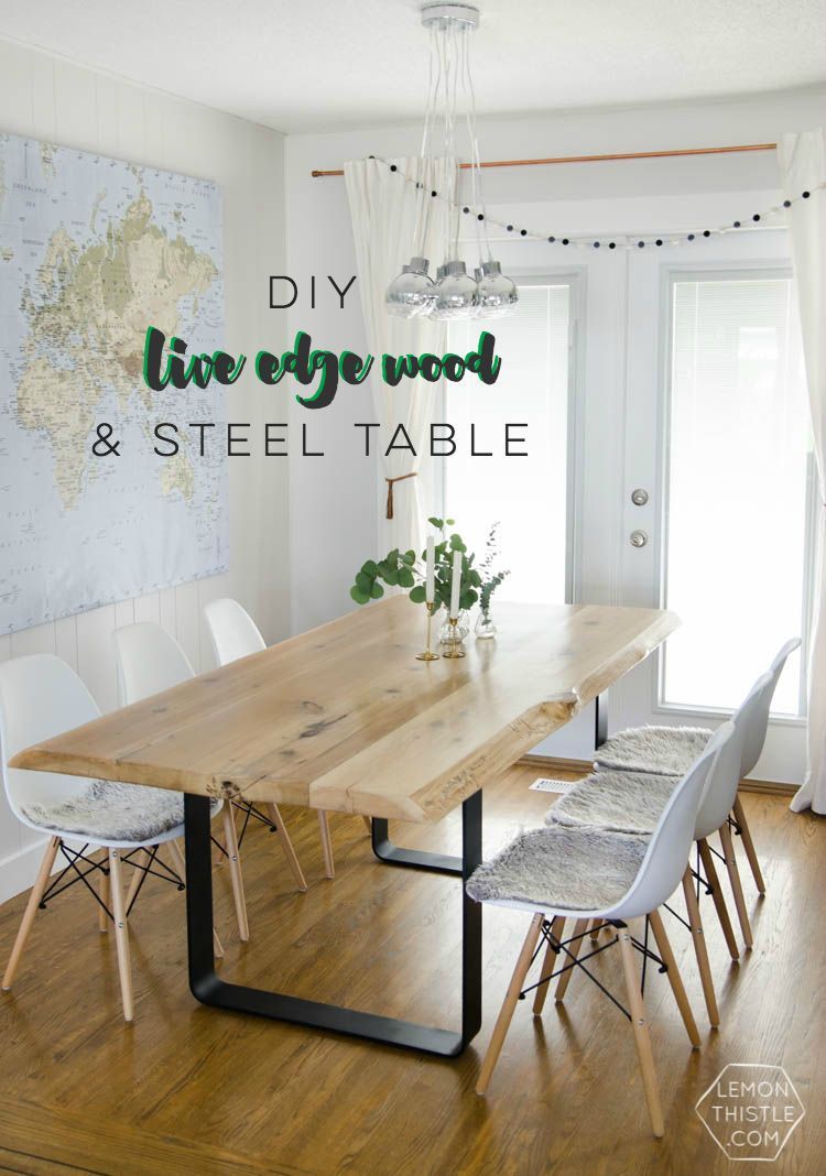 DIY Live Edge Table with Steel Base -   23 diy room table
 ideas