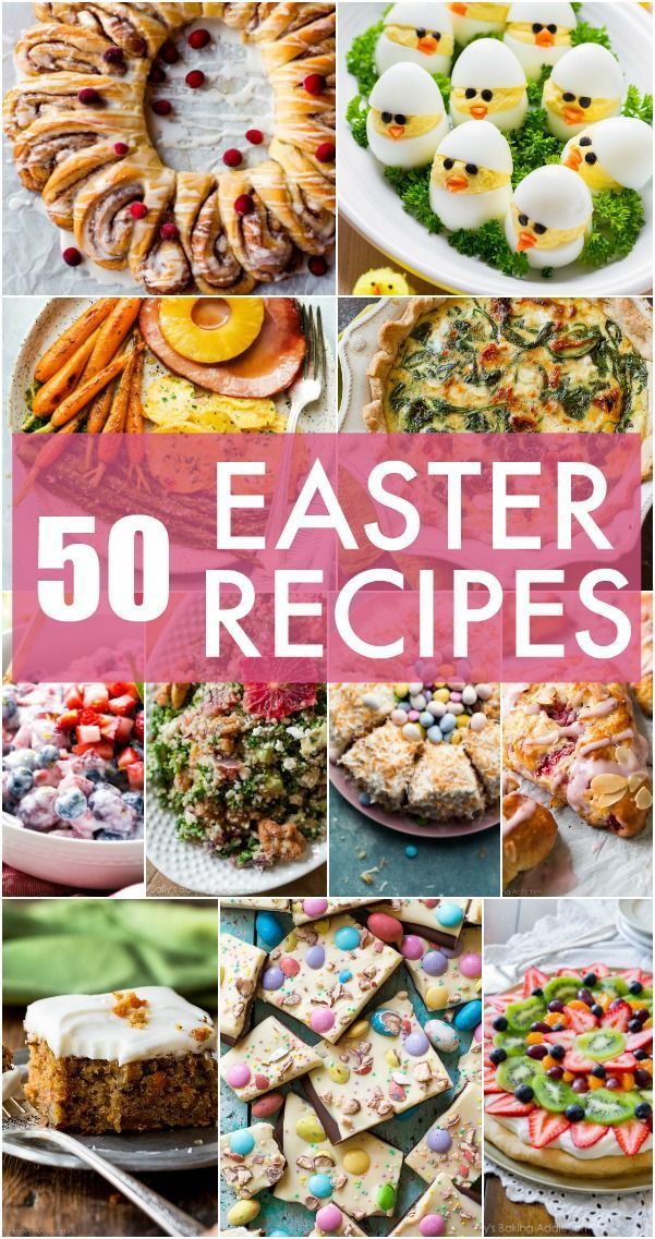 50 + Easter menu recipes including breakfast, eggs, brunch, easy Easter side dishes, dinner, Easter ham, Easter desserts, and homemade Easter candy! -   23 easter dinner recipes
 ideas