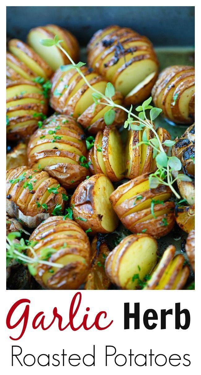 Garlic Herb Roasted Potatoes - the easiest and best roasted potatoes with olive oil, butter, garlic, herb and lemon. Great side dish for Easter! | rasamalaysia.com -   23 easter dinner recipes
 ideas