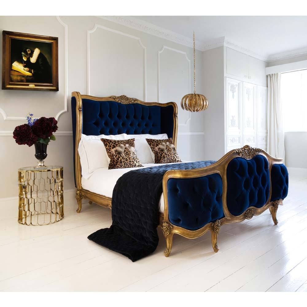 The Versailles Sacr? Bleu Velvet Upholstered Bed | French Style Bed -   23 french style furniture
 ideas