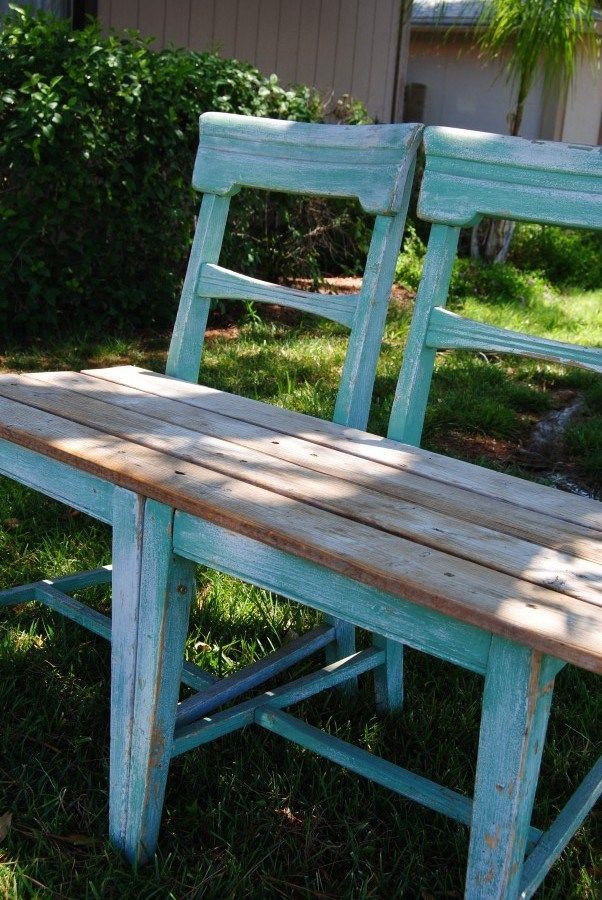 How To Make a Chair Bench -   23 homemade garden bench
 ideas