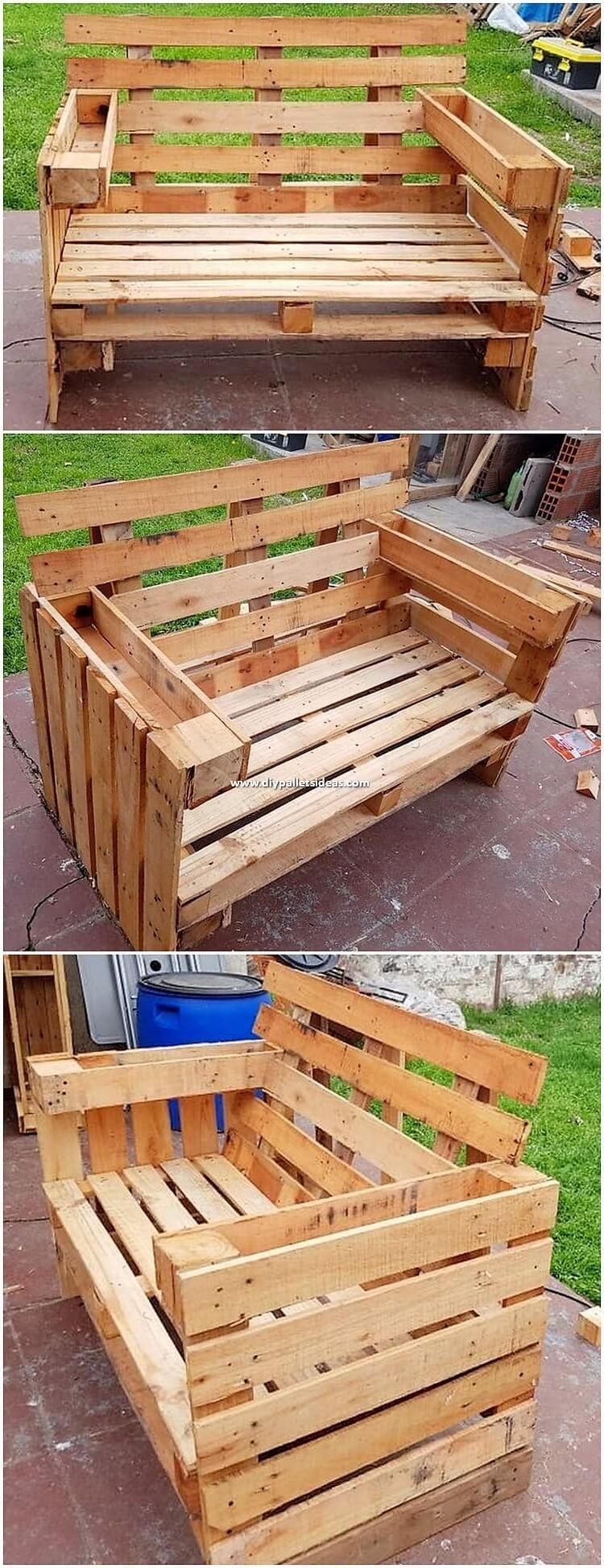 These DIY Recycled Pallet Ideas are Easy to Copy -   23 homemade garden bench
 ideas