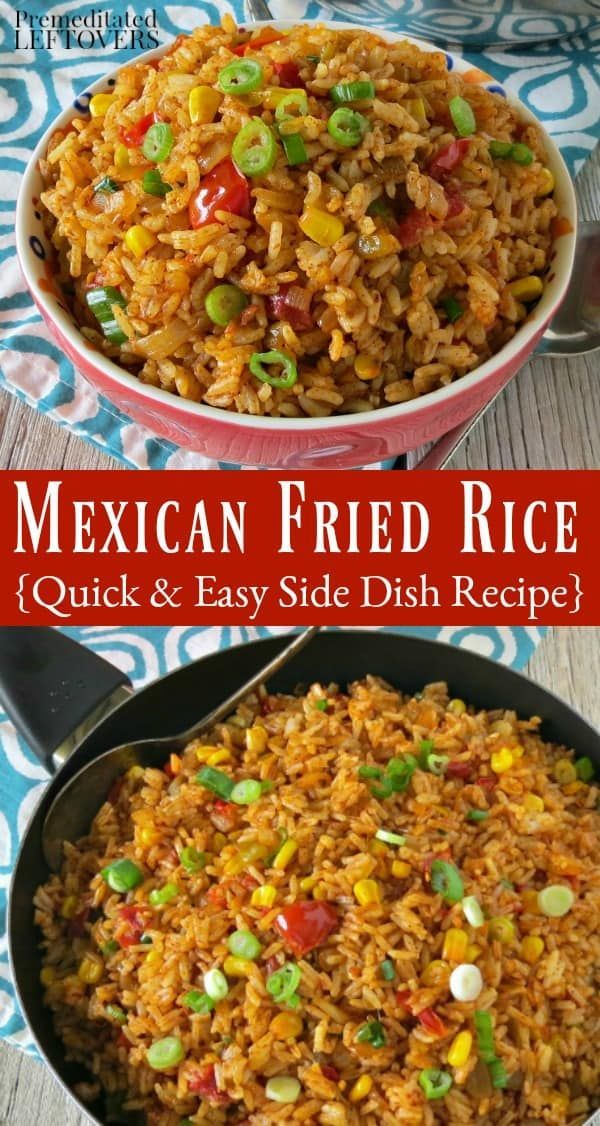 This Mexican Fried Rice recipe is a delicious twist on traditional Mexican rice. This is cooked like fried rice to give it a crisper texture but has the flavors of Mexican style rice. It is a great way to use precooked or leftover rice in an easy southwest side dish. Pair it with any of your favorite Mexican recipes. -   23 mexican rice recipes
 ideas