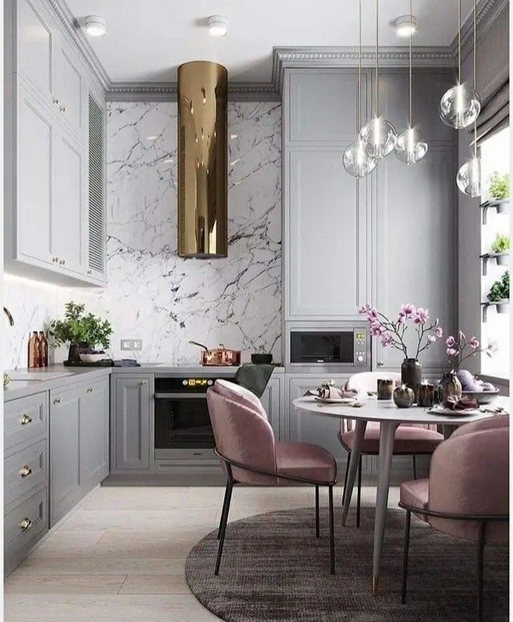 Pink and Grey kitchen!!! -   23 pink kitchen decor
 ideas