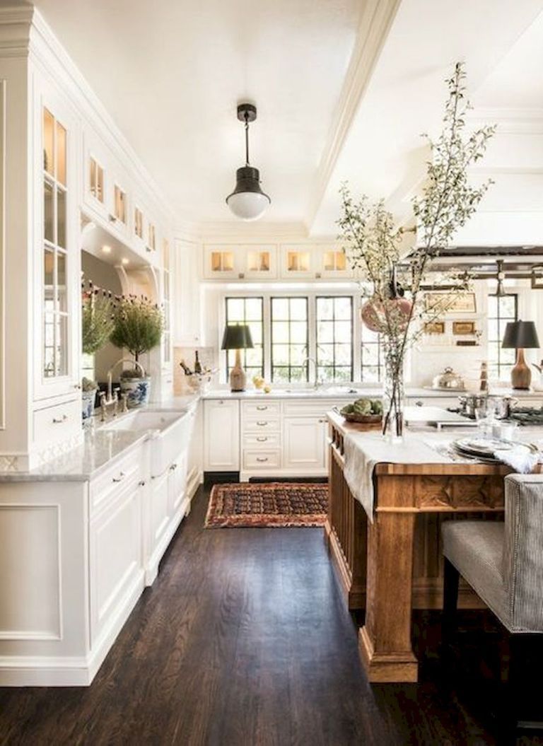 35 Rustic Farmhouse Kitchen Design Ideas -   23 rustic white decor
 ideas