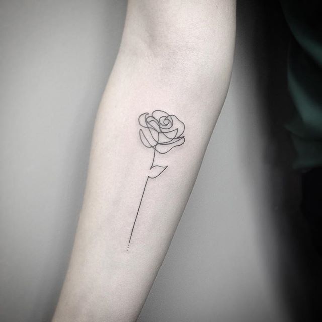 50+ Tiny Rose Tattoos to Feed Your Beauty and the Beast Obsession -   23 simple tattoo rose
 ideas
