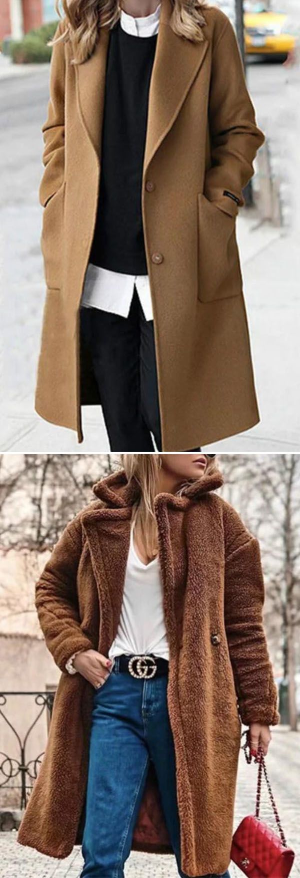Hot Sale!Solid Pockets Lapel Shawl Collar Single-Breasted Winter Lady's Warm Coats -   23 work style beautiful
 ideas