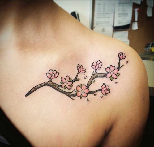 14 Best Cherry Blossom Tattoo Designs With Meanings -   24 cherry blossom ankle tattoo
 ideas