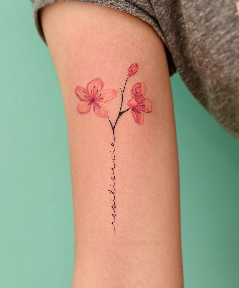 117 Of The Very Best Flower Tattoos -   24 cherry blossom ankle tattoo
 ideas