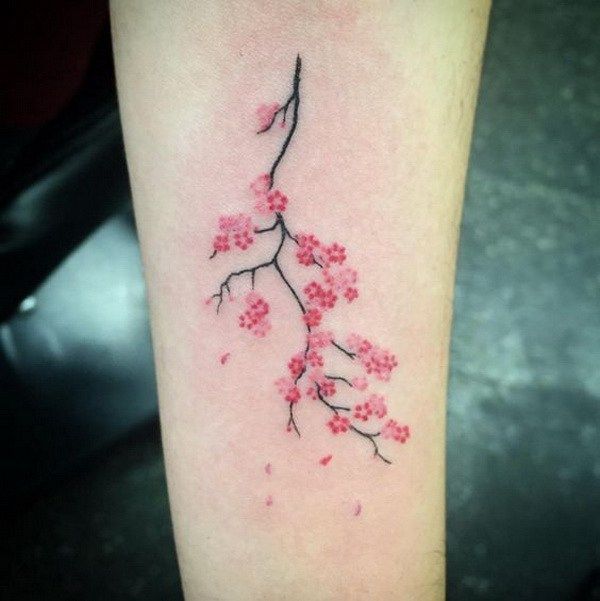 50+ Cute Examples of Cherry Blossom Tattoos -   24 cherry blossom ankle tattoo
 ideas