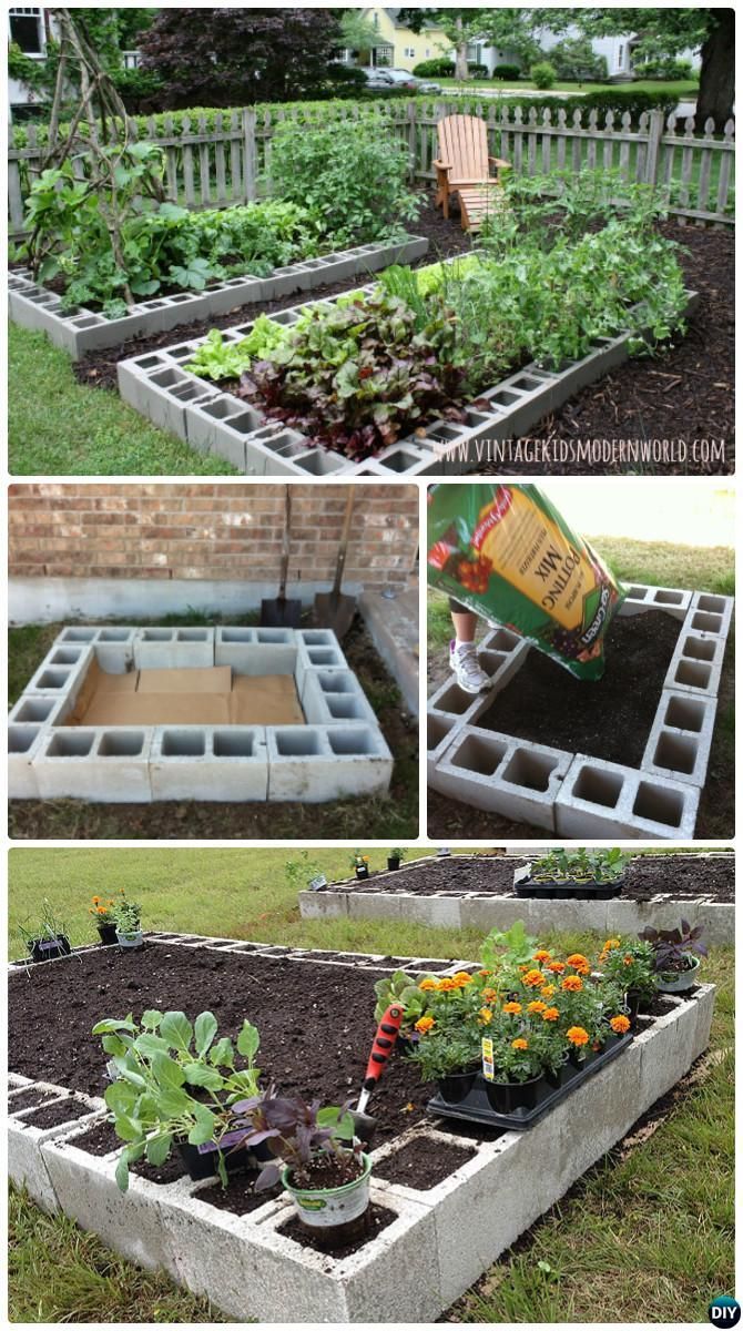 20+ DIY Raised Garden Bed Ideas Instructions [Free Plans] -   24 cinder block raised garden
 ideas
