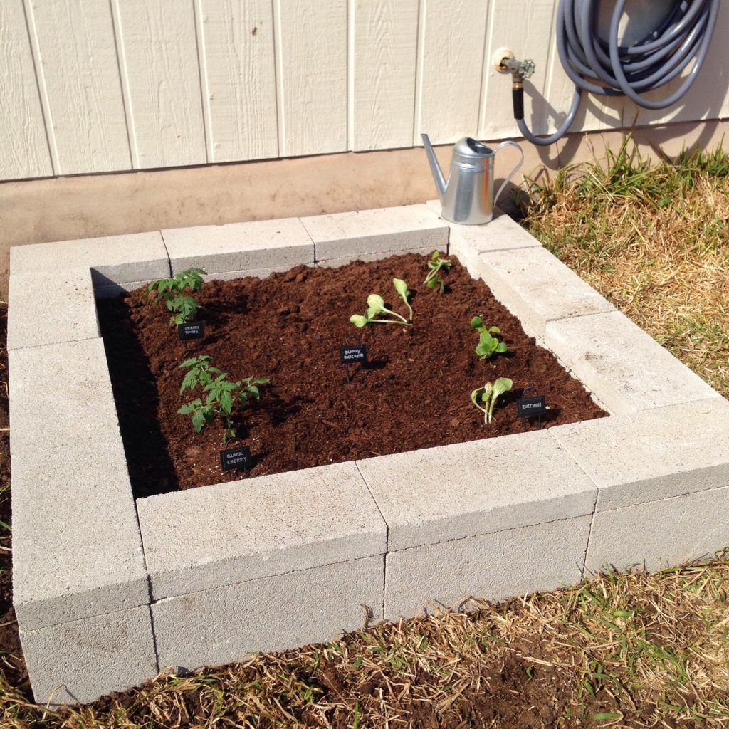 DIY Cinder Block Raised Garden Bed -   24 cinder block raised garden
 ideas