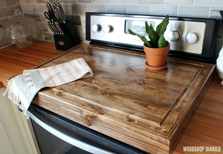 DIY Wooden Stove Top Cover -   24 diy decoracion cocina
 ideas