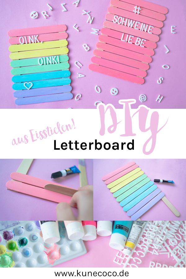 Pastellfarbenes DIY Letterboard aus Holzspateln • Tutorial von -   24 diy deko einfach
 ideas