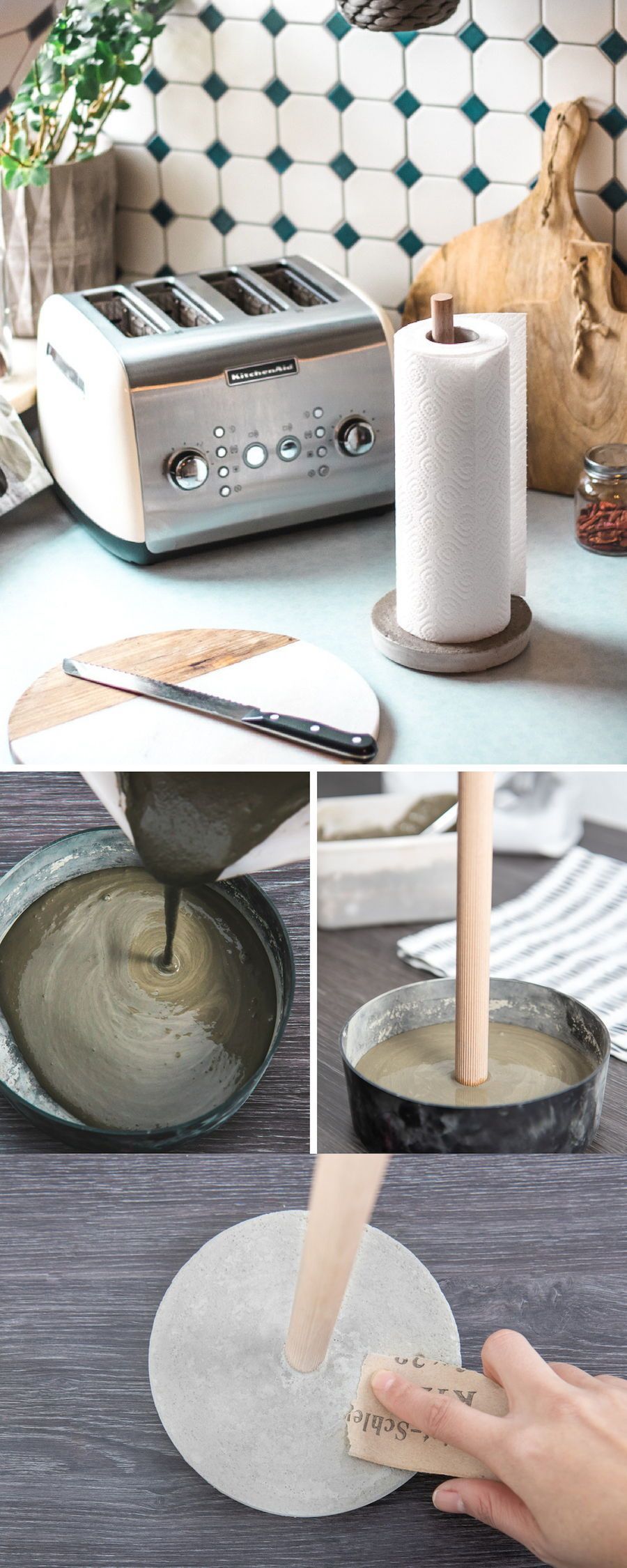 DIY K?chenrollenhalter aus Beton selber machen! Anleitung -   24 diy deko einfach
 ideas