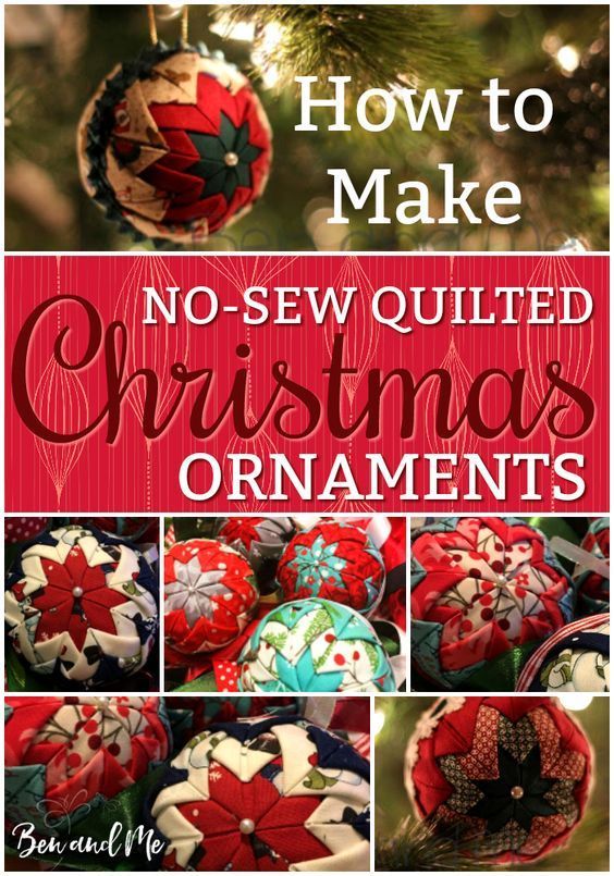 Homemade Quilted Christmas Ornaments Tutorial -   24 diy ornaments family
 ideas