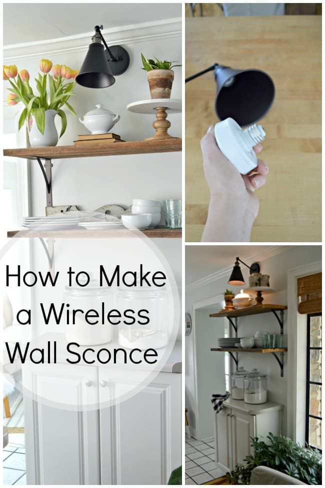 How to Make a DIY Wireless Wall Sconce -   24 diy wall kitchen
 ideas