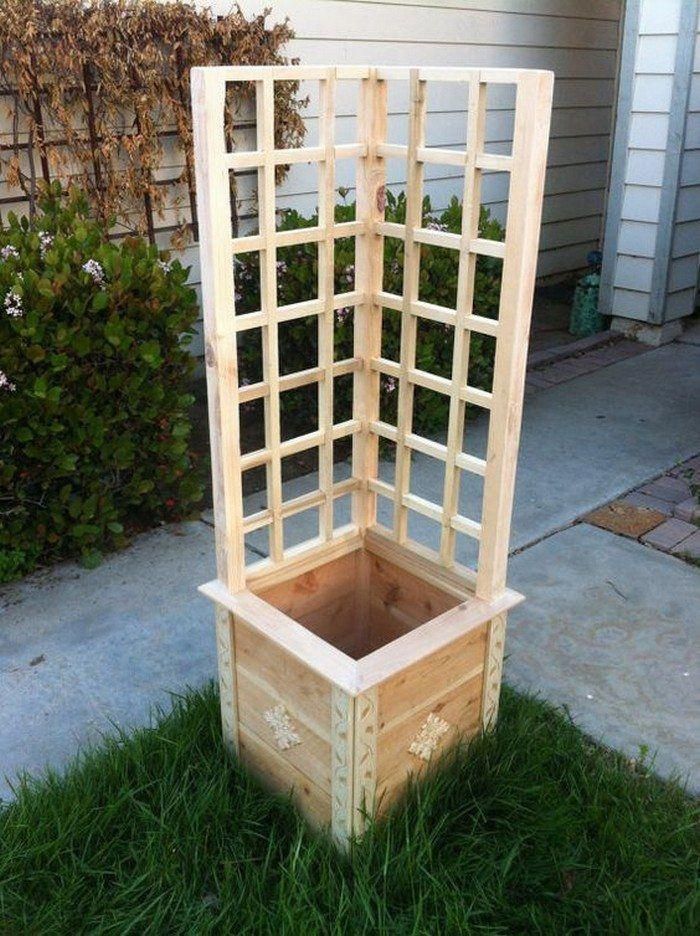 Build a garden grow box and trellis combo -   24 garden boxes design
 ideas