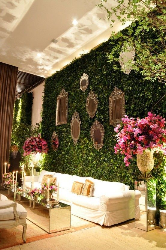 Wedding Ideas: 19 Fabulous Ways to Use Mirrors -   24 indoor garden wedding
 ideas