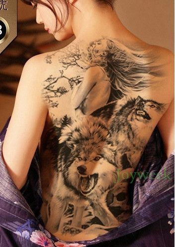 Waterproof Temporary Tattoo Sticker Koi lotus men's whole back -   24 mens fitness tattoo
 ideas