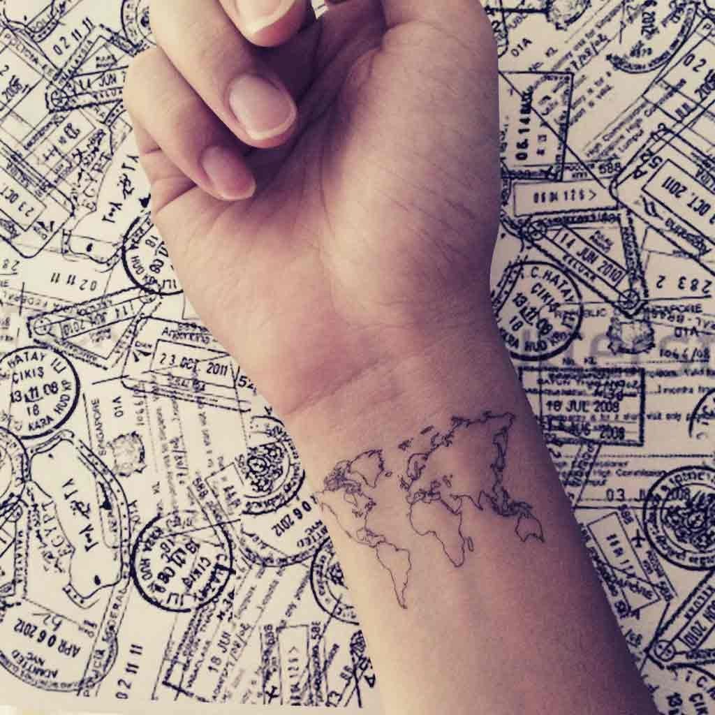 World Map Outline -   24 mens fitness tattoo
 ideas