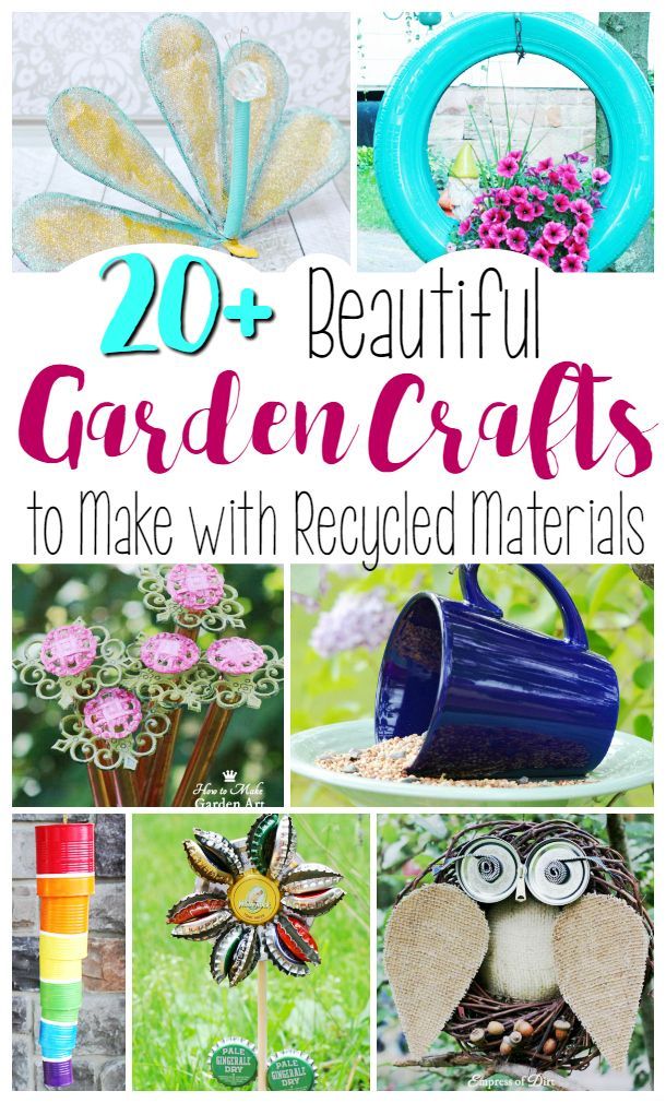 20+ Beautiful Garden Crafts to Make with Recycled Materials -   24 recycled garden art
 ideas