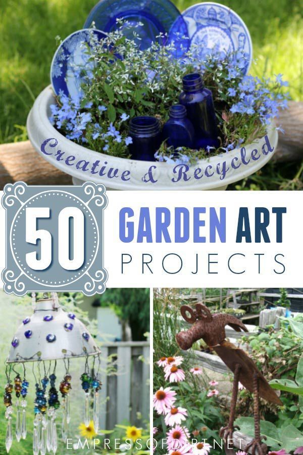 50 Creative + Recycled Garden Art Projects -   24 recycled garden art
 ideas