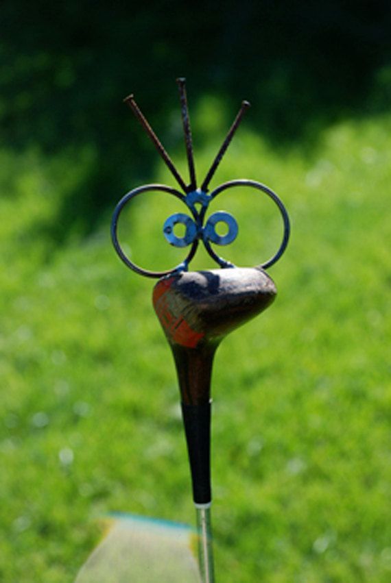 Golf Driver Garden Poke, recycled garden art. $15.95, via Etsy. -   24 recycled garden art
 ideas