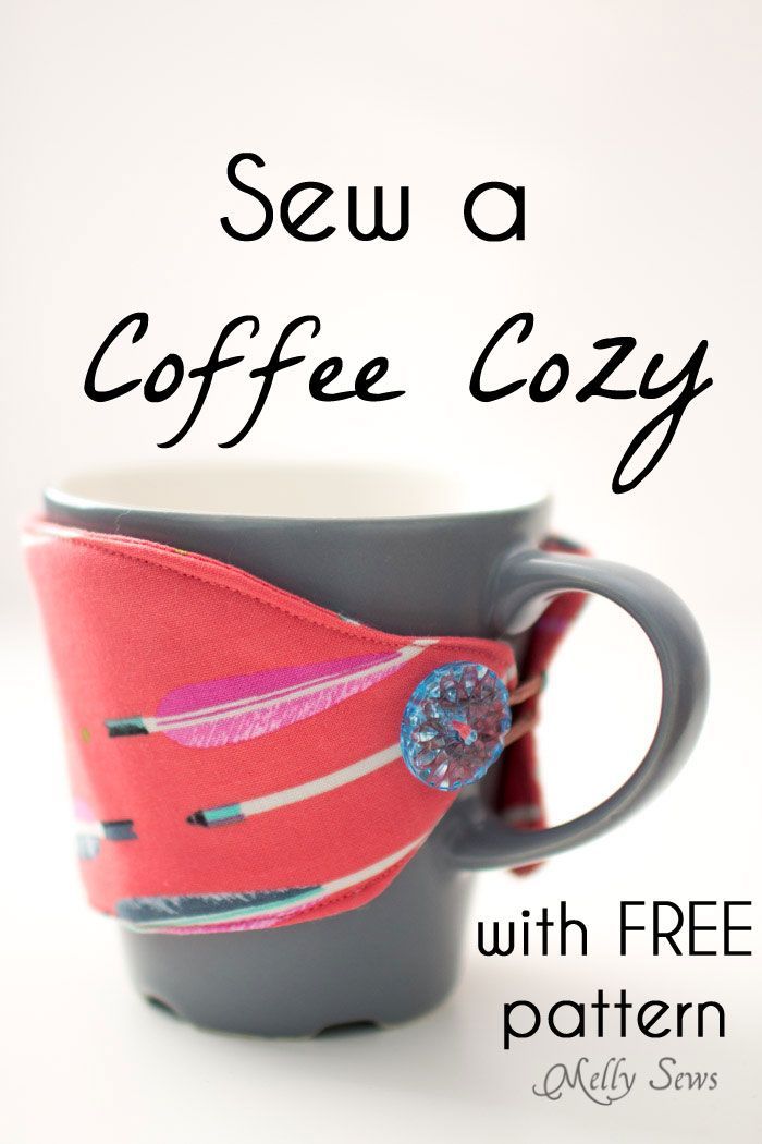 Sew a Coffee Cozy - Free Pattern and Tutorial -   24 sewing crafts to sell
 ideas