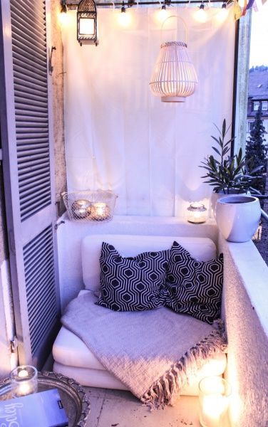 14 Gorgeous DIY Outdoor Spaces -   24 small patio decor
 ideas