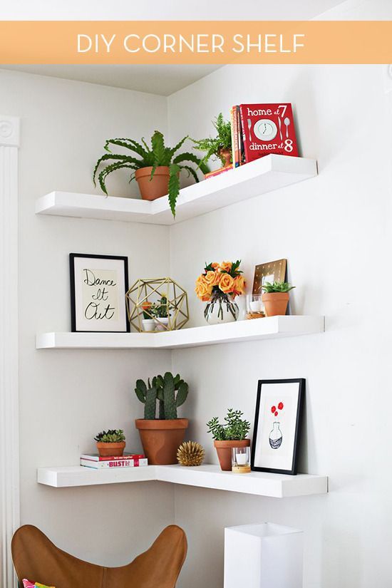 How to Build DIY Floating Shelves 7 Different Ways -   25 diy bookshelf corner
 ideas