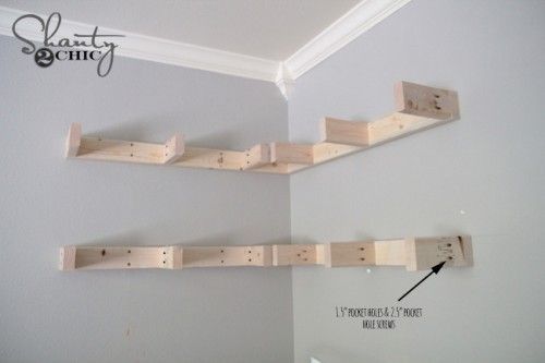 DIY Floating Corner Shelves -   25 diy bookshelf corner
 ideas