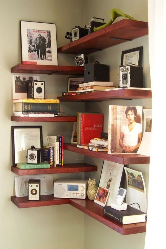 Small Space Living: 25 DIY Projects for Your Living Room -   25 diy bookshelf corner
 ideas