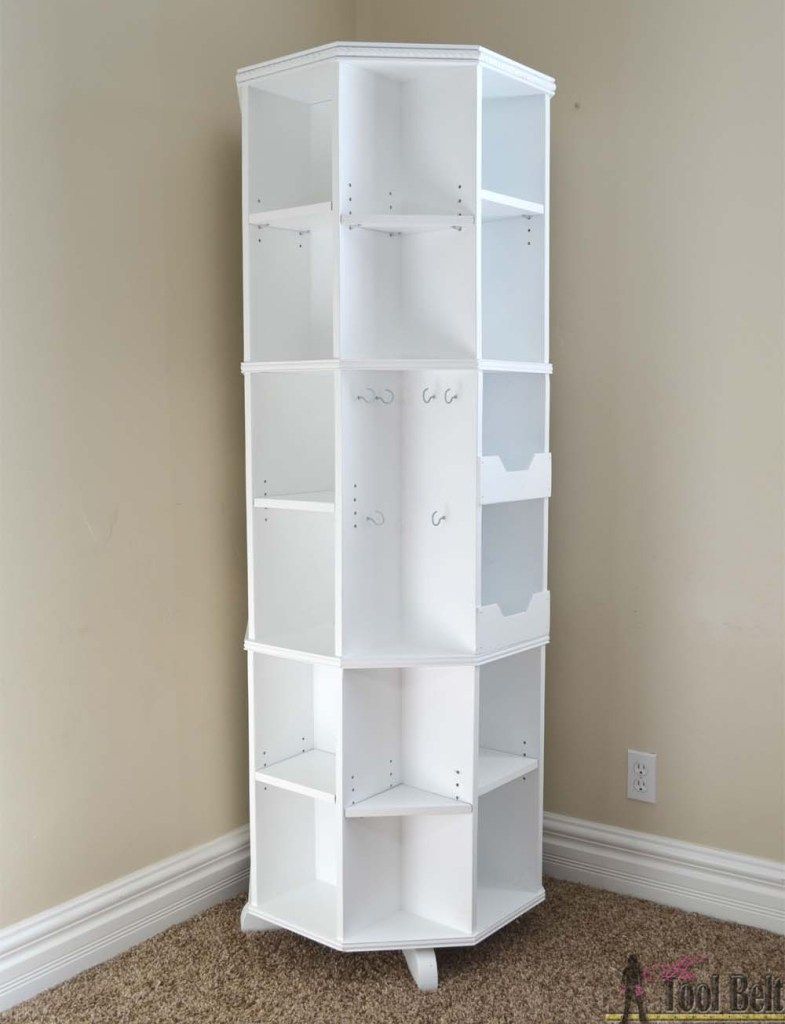 Octagon Rotating Bookshelf -   25 diy bookshelf corner
 ideas